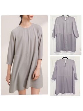 Aritzia Wilfred Myosotis Shift Mini Dress Grey Purple Size XS XSmall